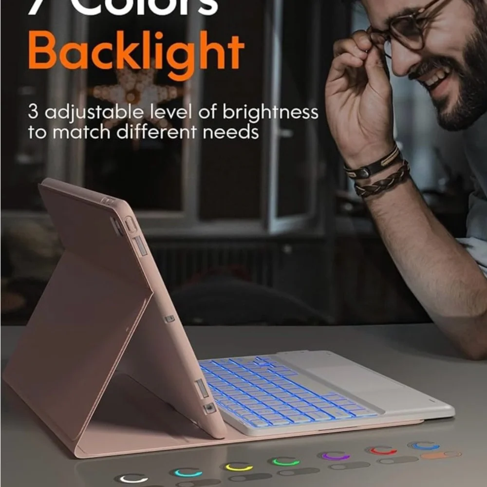 Pink Tablet Case with Keyboard